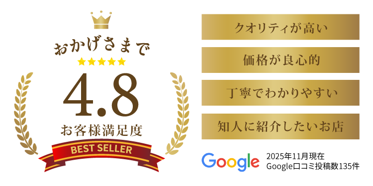 Googleクチコミ4.8